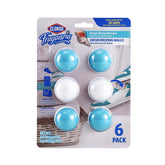 Clorox Fraganzia balls in a shoe keep odors fresh with ocean breeze scent.