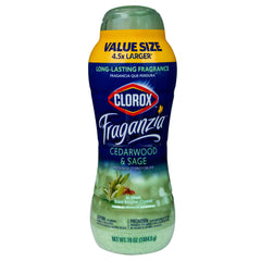 Clorox Fraganzia bottle pour shows easy dosing for lasting Cedarwood & Sage scent.