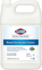 Clorox Healthcare Bleach Germicidal Cleaner refill bottle ready for hospital restocking and disinfection.