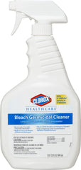 The Clorox Healthcare Bleach Germicidal Cleaner spray bottle disinfects hospital plastics.