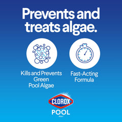 CLOROX Pool&Spa algaecide promotes crystal-clear pool water