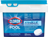 Clorox Pool&Spa XtraBlue tablets in 25 lb packaging for easy sanitation.