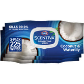 Clorox Scentiva Coconut and Waterlily wipes package view for on-the-go cleaning.