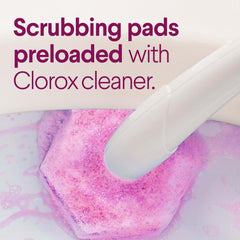 Clorox Scentiva refills display preloaded cleaner and fast-action stain removal.
