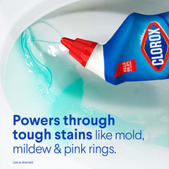 Clorox Toilet Bowl Cleaner with Bleach coats bowl to dissolve stains