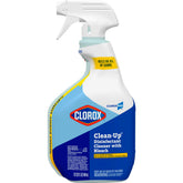 CloroxPro Clean-Up bleach spray bottle disinfects busy kitchen surfaces.
