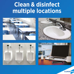 CloroxPro Clean-Up protects stainless steel surfaces with corrosion-inhibitor protection.