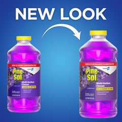 Pine-Sol bottle beside mop bucket for large-area cleaning