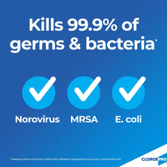 CloroxPro Ultra Germicidal Bleach label close-up highlighting EPA registration.