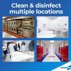 CloroxPro Ultra Germicidal Bleach whitening whites in the laundry.