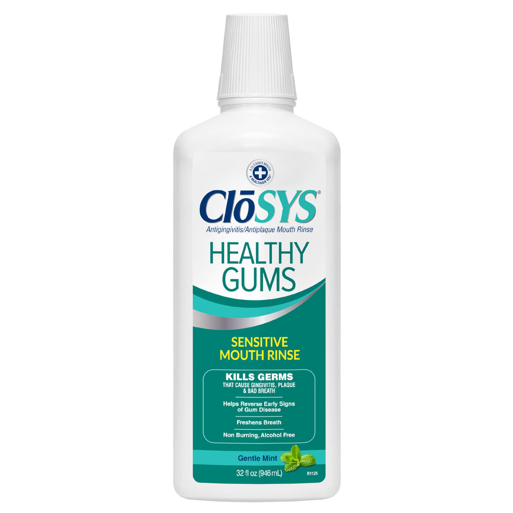 CloSYS Healthy Gums Mouthwash 32oz bottle promotes gum health and fresh breath