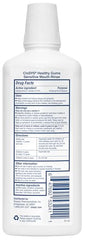 CloSYS Healthy Gums Mouthwash label closeup highlighting alcohol-free formula.