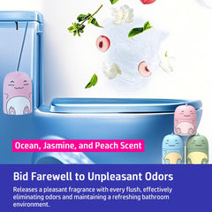 CloudMades dinosaur bottle Peach scent adds a bright aroma during cleaning.