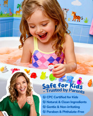 CLOUQUAR bath bombs with glow-in-the-dark toy inside for nighttime treasure hunts.