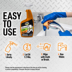 CLR 2X surface application tackles hard water stains on surfaces.