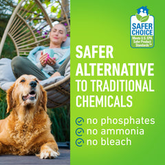 CLR cleaner removes grime from resin outdoor furniture