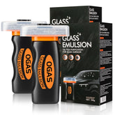 Clussbin Glass Emulsion Cleaner applying a protective layer for crystal-clear visibility.