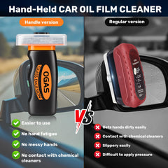 Clussbin handle oil film remover brush with built-in application for easy windshield cleaning.