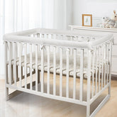 CLYCSRC crib mesh liner long piece installation on white rails
