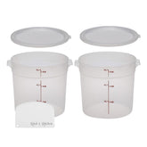 Cmbro 6-qt round container with lid for bread proofing and storage.