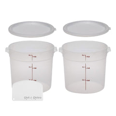 Cmbro 6-qt round container with lid for bread proofing and storage.