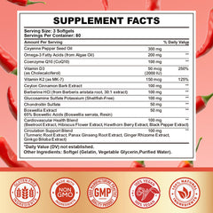 CNCHEF Cayenne Softgels capsules closeup highlights the 18-in-1 complex.