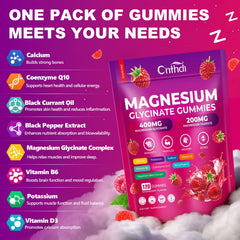 CNFHDI magnesium gummies 600mg label sugar-free, clean ingredients for peace of mind.