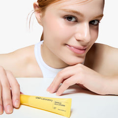 CNP Propolis Jelly Lipcerin 01 Honey Cake shade swatch on lips.