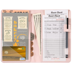 CoBak Server Book with five pockets keeps cash and receipts organized.