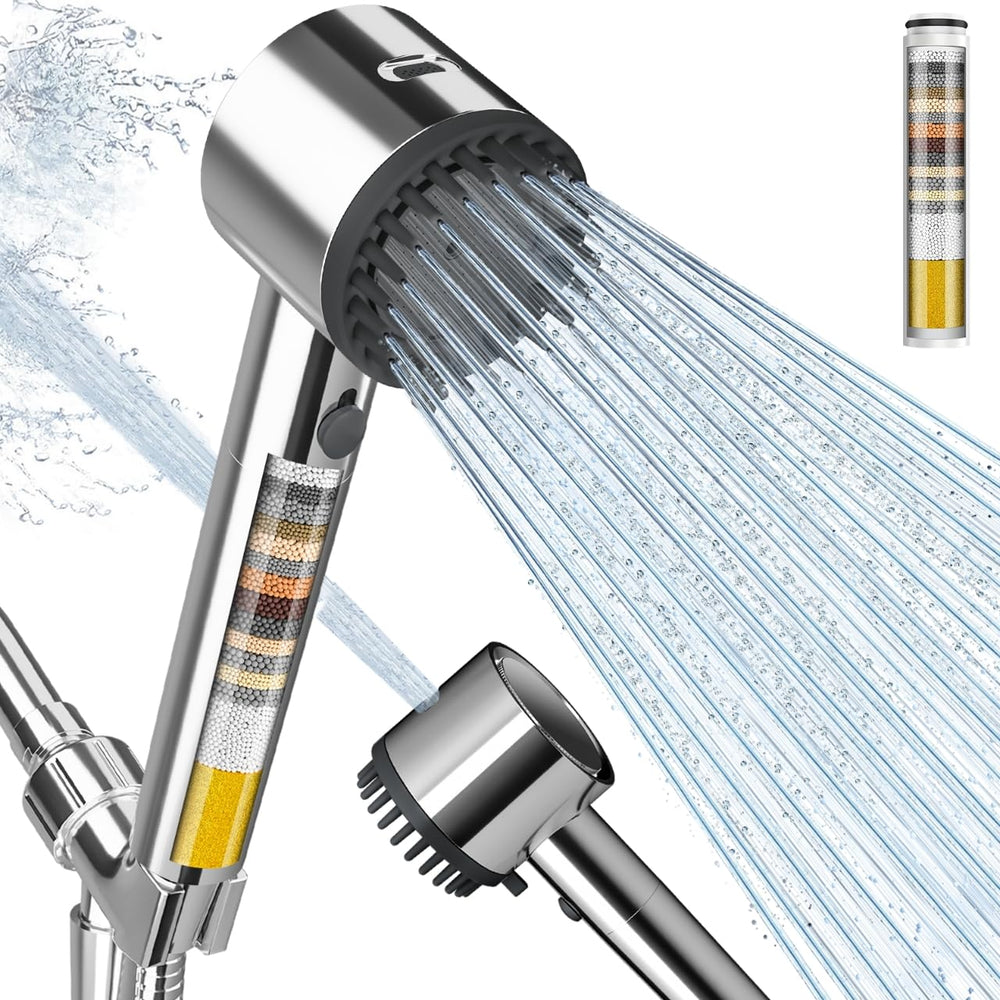 Cobbe Ion Drops filtered shower head chrome close-up highlighting premium finish and water-saving design.