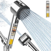 Cobbe Ion Drops filtered shower head chrome close-up highlighting premium finish and water-saving design.