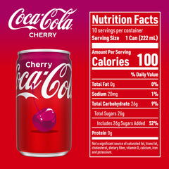 Coca-Cola Cherry can pouring into a glass for a crisp cherry taste.