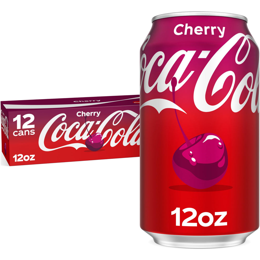 Coca-Cola Cherry Coke can, ice cold, ready for a refreshing sip.
