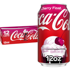 Coca-Cola Zero Cherry Float can displaying bold cherry and vanilla flavor in a refreshing 12 oz can