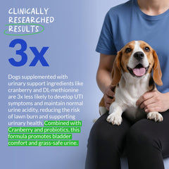 Coco and Luna Grass Burn Spot Soft Chews ingredients label with cranberry and probiotics.