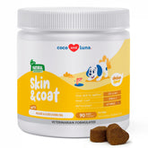 Coco and Luna Omega3 dog oil bottle pour for easy daily dosing.