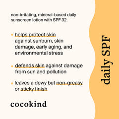 Cocokind Daily SPF 32 on skin showing light, non-greasy texture for daily wear
