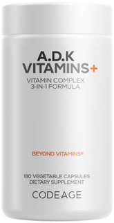 Codeage ADK vitamins bottle front view for daily wellness.
