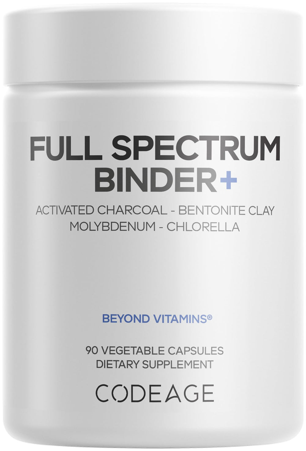 Codeage Binder activated charcoal capsules for convenient daily use.