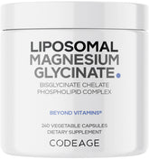 Codeage Liposomal Magnesium Glycinate bottle showing a 2-month supply for daily balance