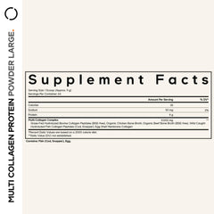 Codeage Multi Collagen ingredients panel highlighting five collagen types.