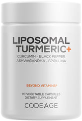 Codeage Organic Turmeric Supplement capsules with 95% curcumin for daily use.