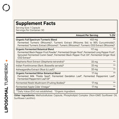 Codeage Organic Turmeric Supplement liposomal delivery visual for enhanced absorption.