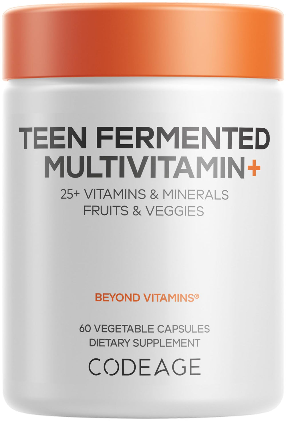 Codeage Teen Multivitamin bottle front view supports daily teen wellness.