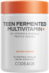 Codeage Teen Multivitamin bottle front view supports daily teen wellness.