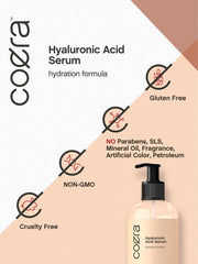 Coera Hyaluronic Acid Serum being applied on the face for smooth layering