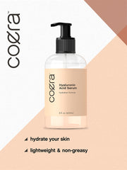 Coera Hyaluronic Acid Serum texture swatch showing silky, fast-absorbing hydration