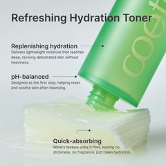 Closeup of Coeternal Hydration Toner texture highlighting a silky finish.