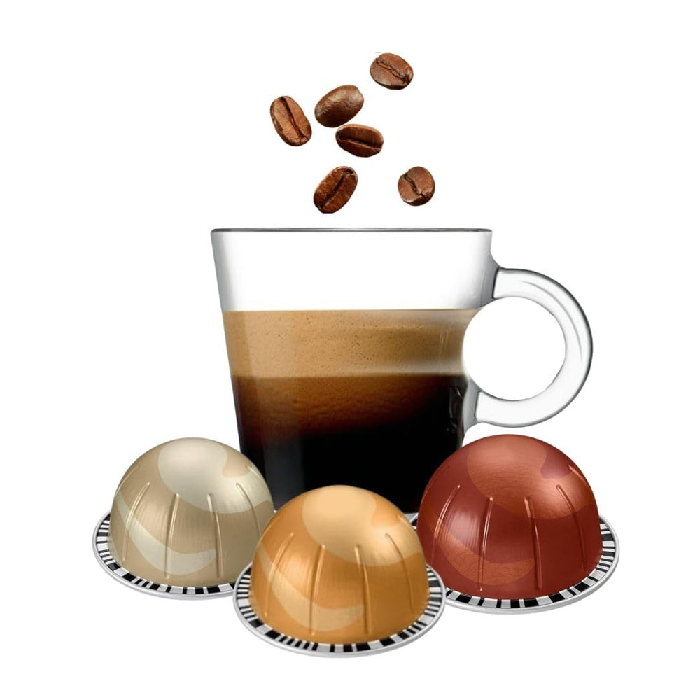 Coffee Capsules Vanilla Caramel Hazelnut pack shot for convenient single-serve brewing.