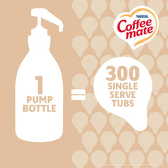 Coffee Mate bulk liquid creamer in cup for guests.